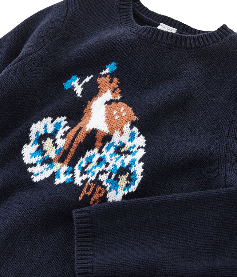 Pull enfant fille bleu/multicouleur