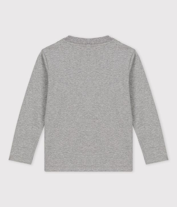 Tee-shirt manches longues en coton enfant gar&ccedil;on gris