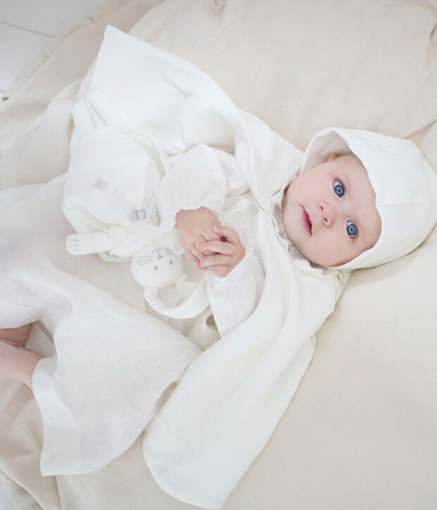 Doudou lapin raffin&eacute; blanc