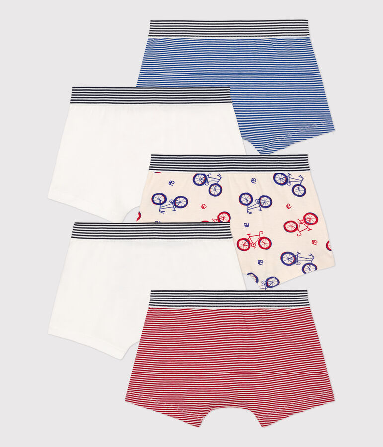 Lot de 5 boxers v&eacute;lo petit gar&ccedil;on en coton multicouleur