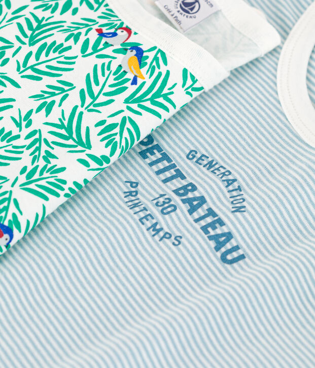 Lot de 2 pyjama/pyjacourt en coton petit gar&ccedil;on multicouleur