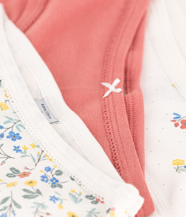 Lot de 3 culottes taille haute fleurs en coton enfant variante 1