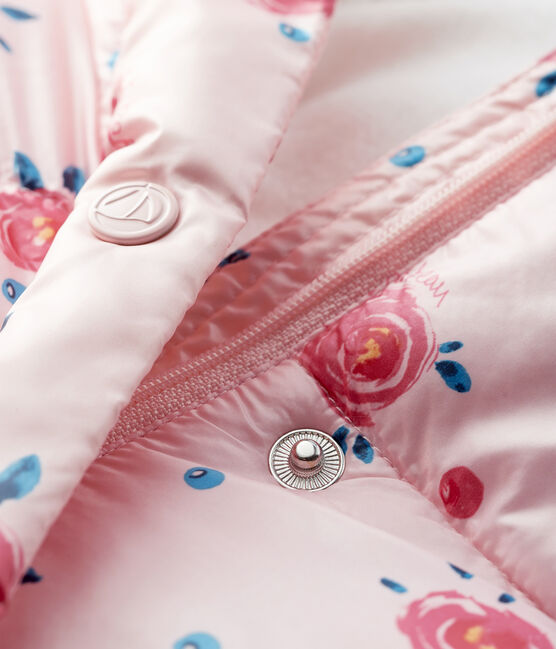 Doudoune matelassée bébé fille rose MINOIS/blanc MULTICO