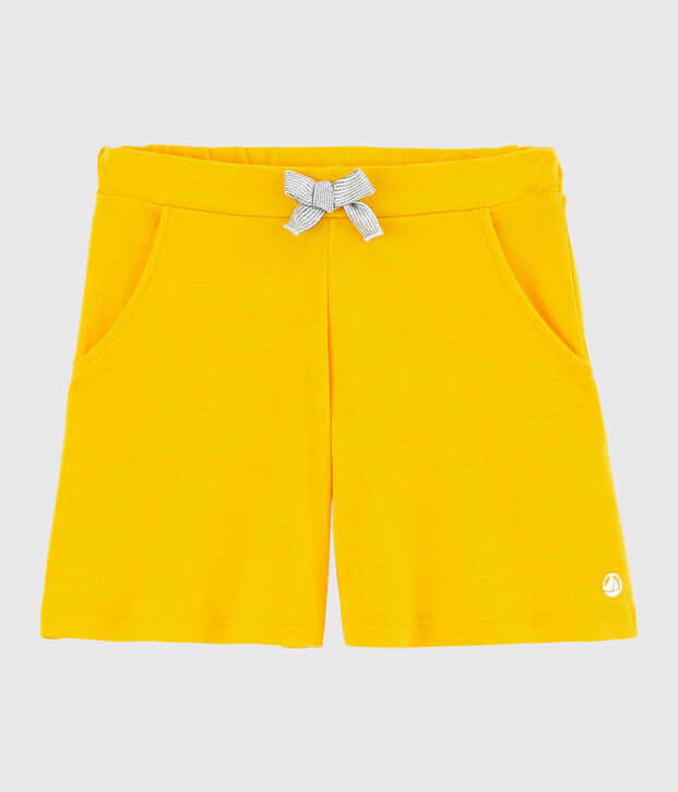 Short en coton enfant fille jaune
