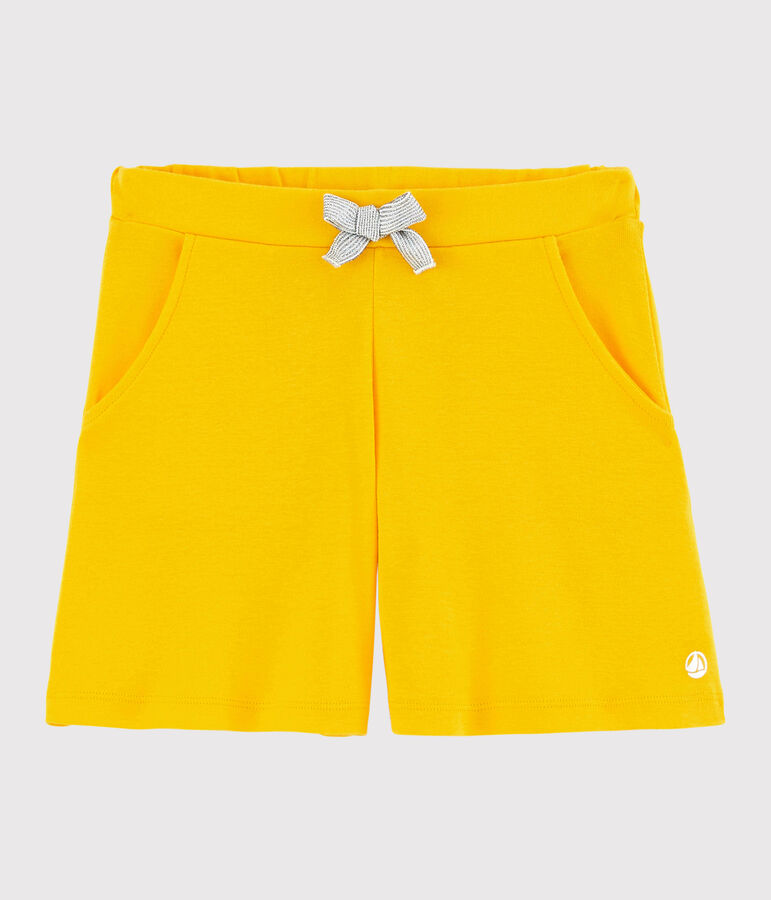 Short en coton enfant fille jaune JAUNE