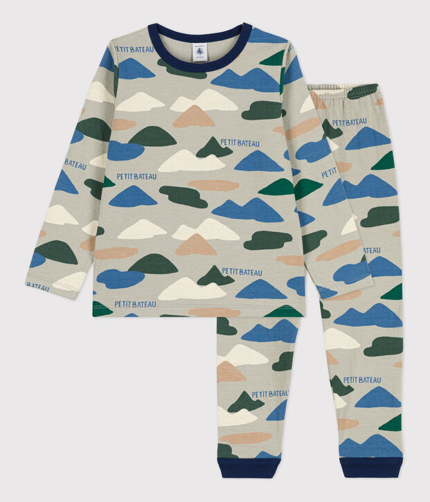 Pyjama petit gar&ccedil;on en tubique gris/multicouleur