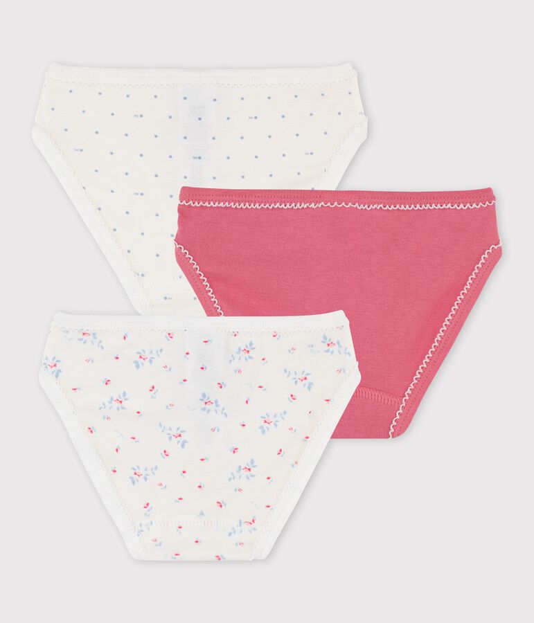 Lot de 3 culottes petite fille en coton multicouleur