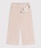 Pantalon wide leg enfant en velours beige clair