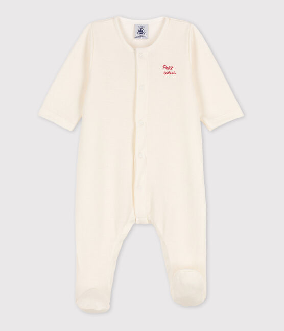 Dors bien et bonnet bébé en double jersey blanc MARSHMALLOW