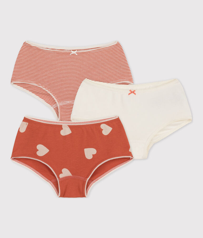 Lot de 3 shorties coeur petite fille en coton variante 1