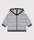 Sweatshirt à capuche bébé rayé marinière en jesey épais
