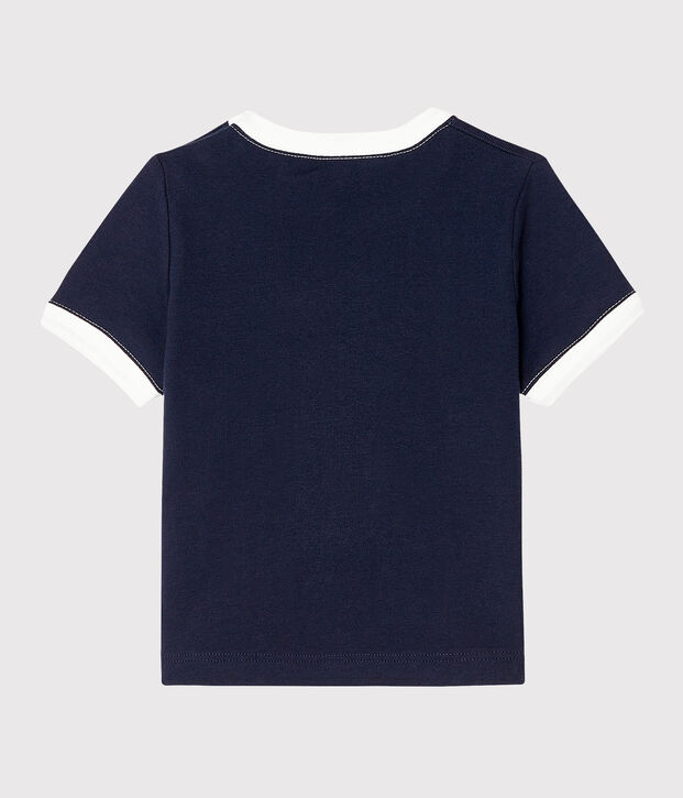 Tee shirt manches courtes b&eacute;b&eacute; gar&ccedil;on bleu marine