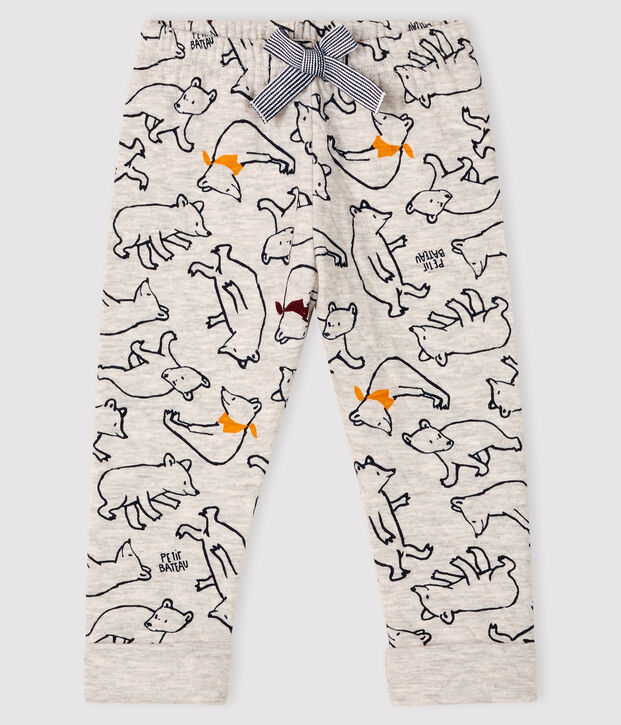 Pantalon b&eacute;b&eacute; gar&ccedil;on en tubique gris/multicouleur
