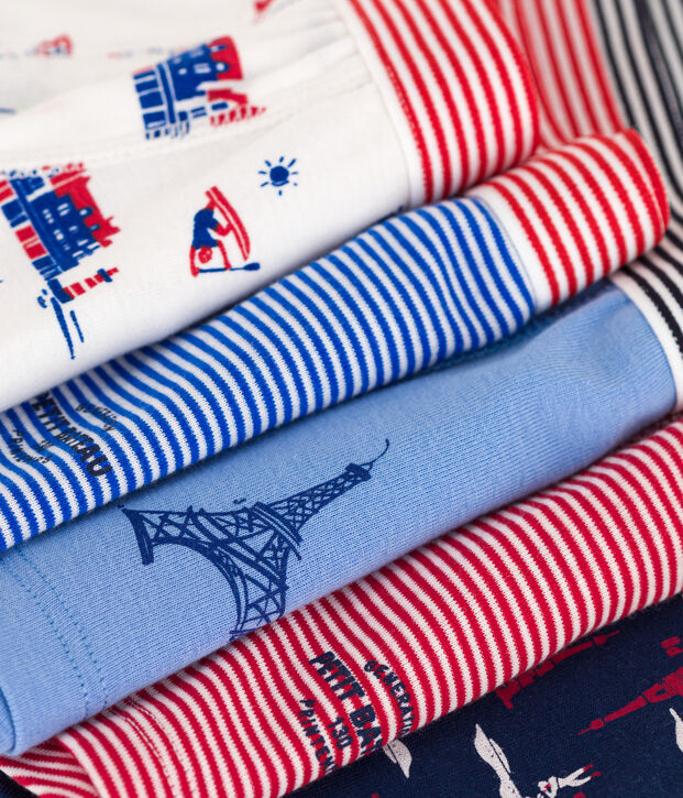 Lot de 5 boxers Paris en coton petit gar&ccedil;on multicouleur