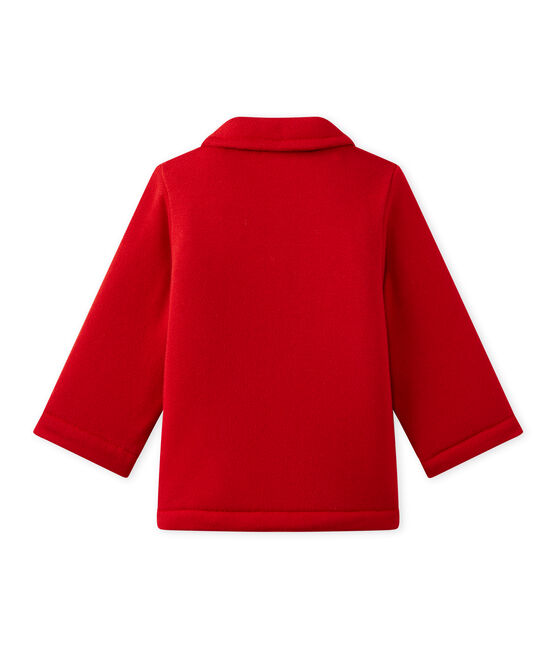 Caban bébé mixte en molleton rouge TERKUIT