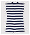Combinaison courte en jersey rayé bébé garçon bleu SMOKING/blanc MARSHMALLOW