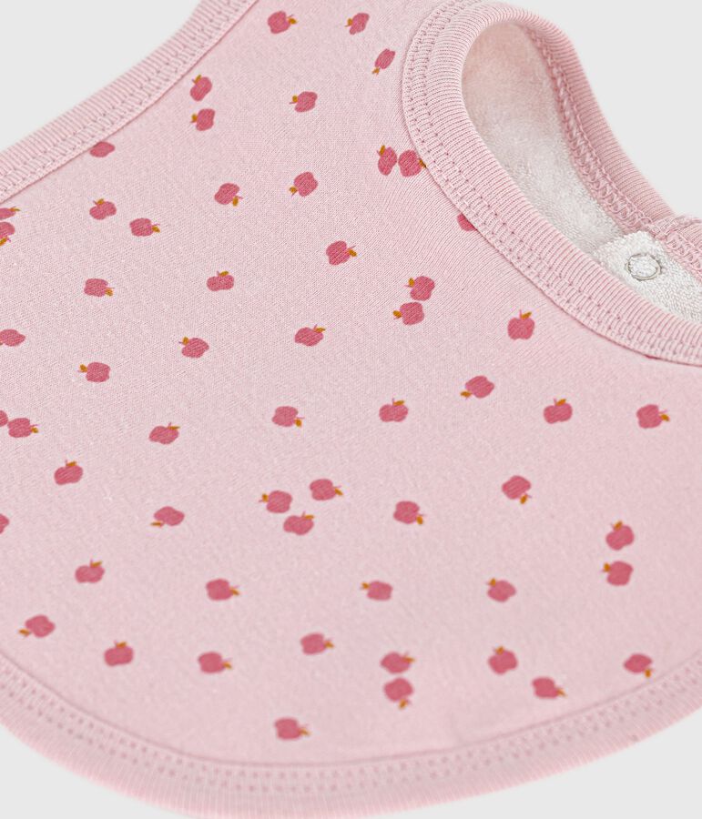 Bavoir naissance en coton imprim&eacute; rose/multicouleur