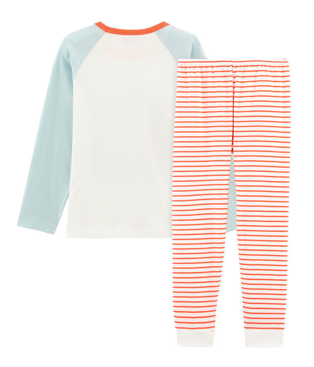 Pyjama petit gar&ccedil;on en c&ocirc;te blanc/multicouleur