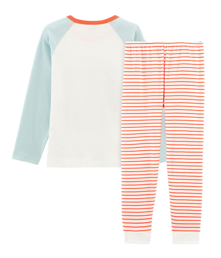 Pyjama petit gar&ccedil;on en c&ocirc;te blanc MARSHMALLOW/blanc MULTICO
