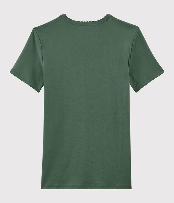 T-shirt col rond iconique en coton Femme vert VALLEE
