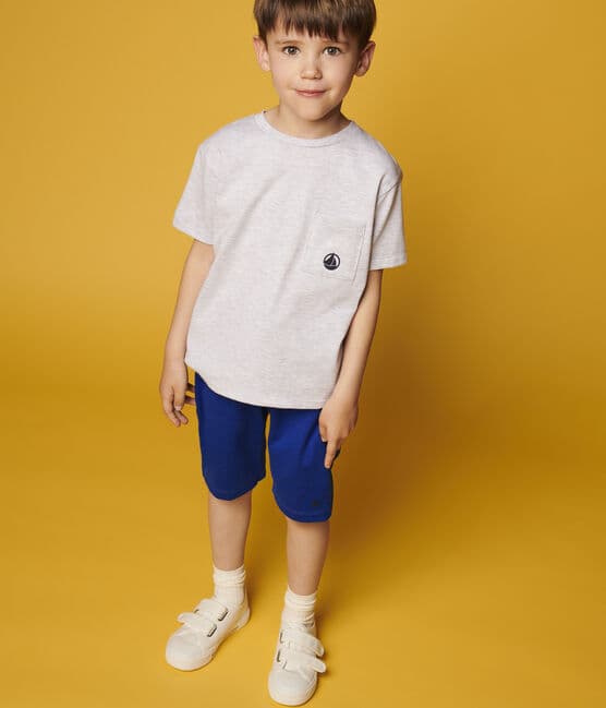 Tee-shirt manches courtes en jersey enfant garçon gris POUSSIERE CHINE