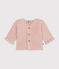 Cardigan en tricot point mousse bébé rose SALINE