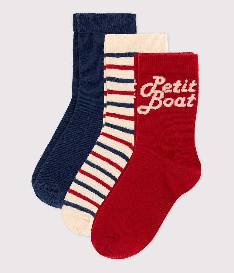 Lot de 3 paires de chaussettes enfant gar&ccedil;on-fille multicouleur