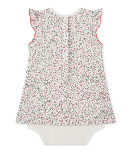 Robe-body bébé fille imprimée blanc MARSHMALLOW/bleu BRUT/ MULTICO