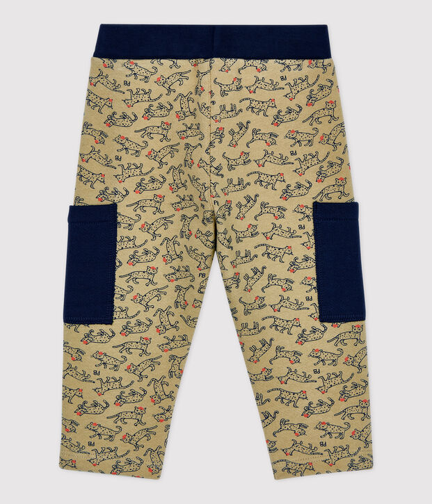 Pantalon en molleton b&eacute;b&eacute;. beige/multicouleur