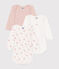 Lot de 3 bodies manches longues fleurs en coton bébé variante 1