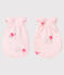 Paire de moufles bébé en côte rose VIENNE/blanc MULTICO