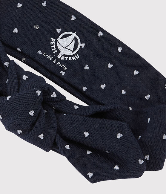 Bandeau enfant fille bleu SMOKING/blanc MULTICO