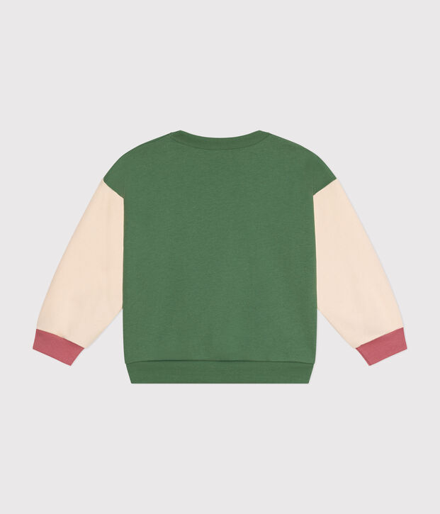 Sweatshirt en molleton enfant fille vert/multicouleur
