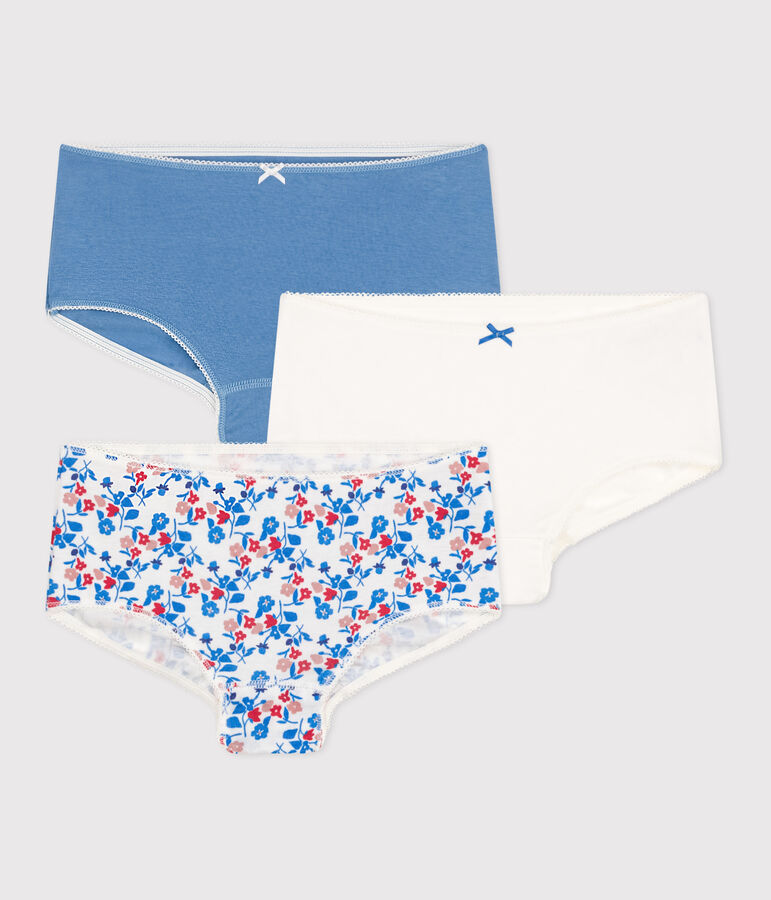 Lot de 3 shorties enfant en coton fleuris variante 1