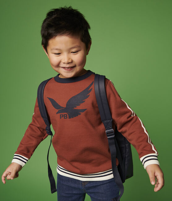 Sweatshirt en molleton enfant garçon orange MADRAS