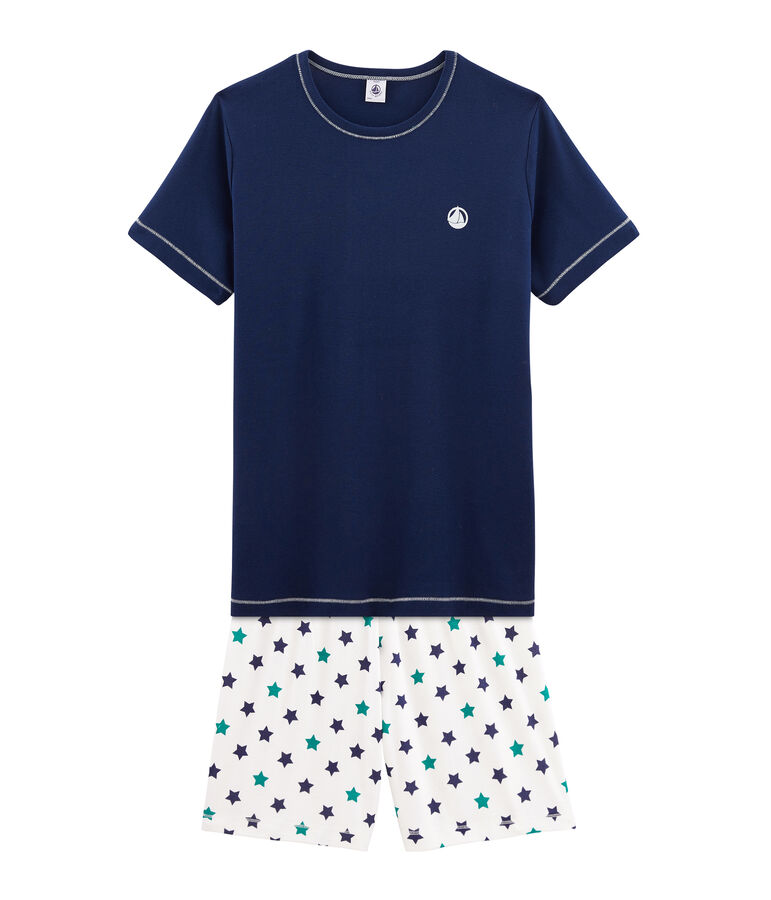 Pyjacourt gar&ccedil;on en c&ocirc;te bleu MEDIEVAL/blanc MULTICO