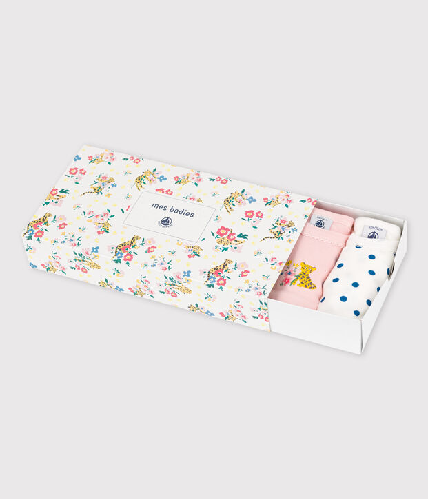 Lot de 5 bodies manches longues b&eacute;b&eacute; fille en coton multicouleur