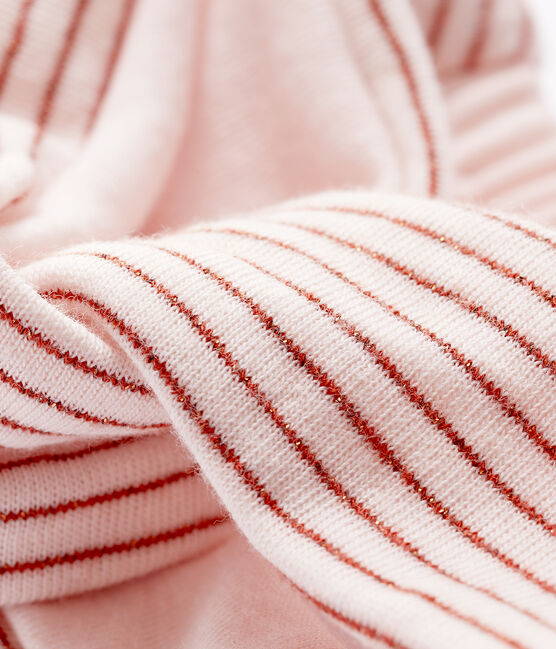 Bandeau rayé en tubique bébé fille rose FLEUR/rose COPPER