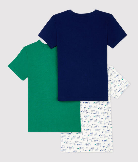 Lot de 3 tee shirts manches courtes imprimé transports petit garçon en coton variante 1