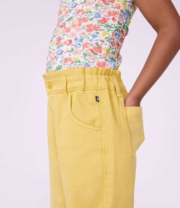 Pantalon enfant en coton jaune