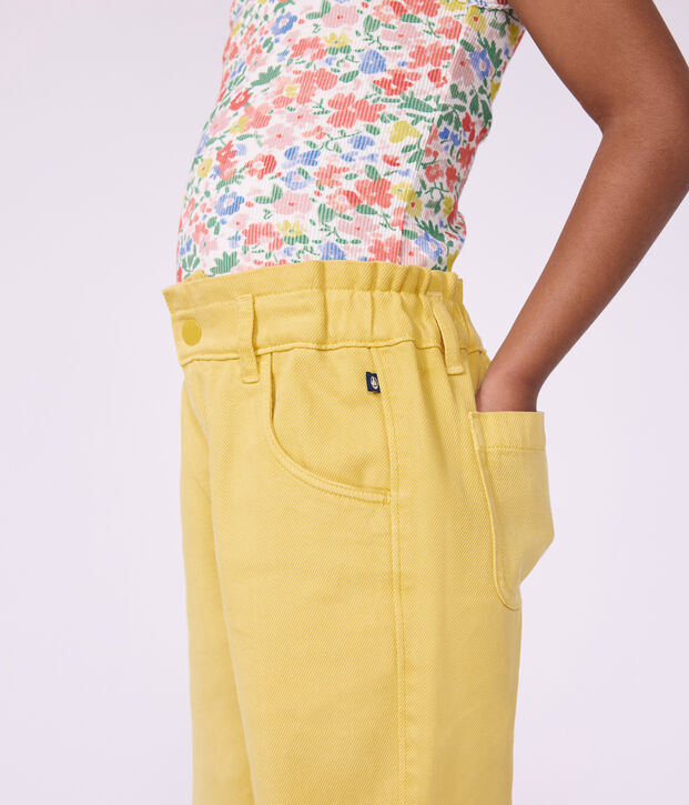 Pantalon enfant en coton jaune