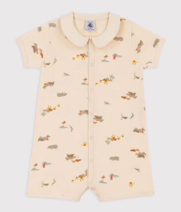 PETIT BATEAU - Combinaison courte palmiers en coton bébé