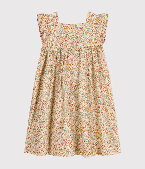 Robe imprimée sans manche en popeline enfant fille blanc AVALANCHE/ MULTICO