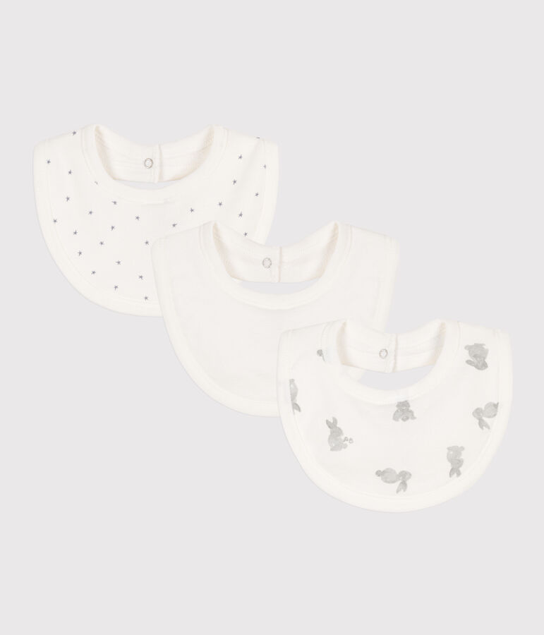 Lot de 3 bavoirs lapins en coton multicouleur