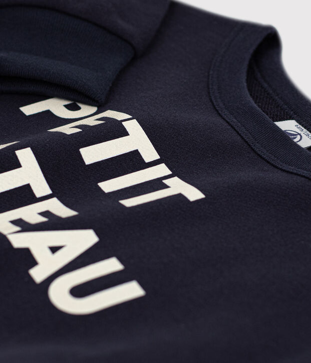 Sweatshirt en molleton enfant fille / gar&ccedil;on bleu marine