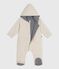 Combinaison ouatinée bébé à capuche et pieds, unie beige MONTELIMAR CHINE