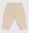 Pantalon b&eacute;b&eacute; en coton uni avec badge, style cargo beige