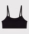 Brassière unie en coton et élasthanne femme noir BLACK