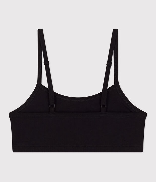 Brassi&egrave;re unie en coton et &eacute;lasthanne femme noir