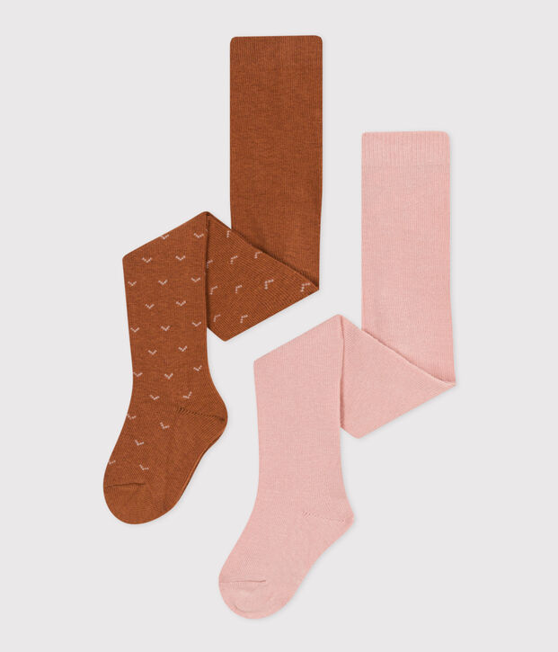 Lot de 2 paires de collants b&eacute;b&eacute; en coton multicouleur